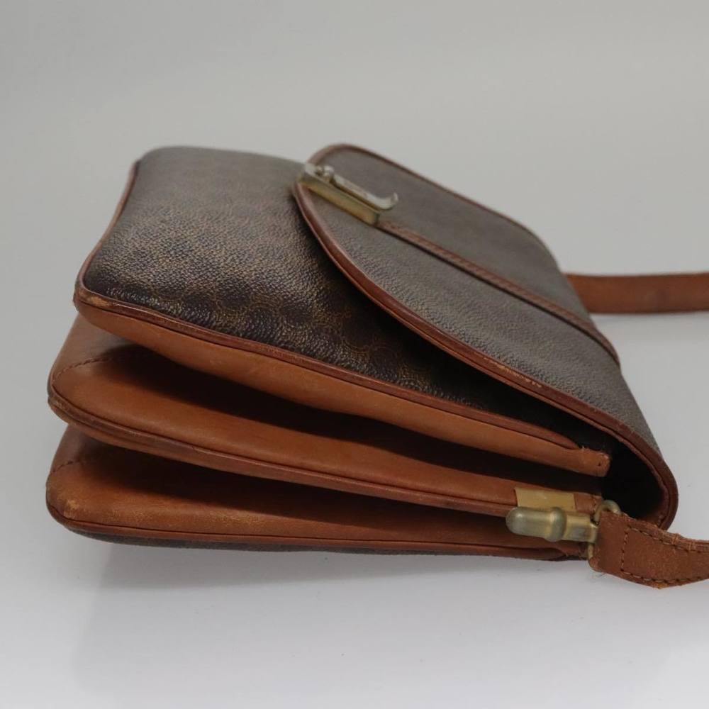 CELINE Macadam Canvas Shoulder Bag PVC Leather Brown Auth 108734 - Picture 3 of 16